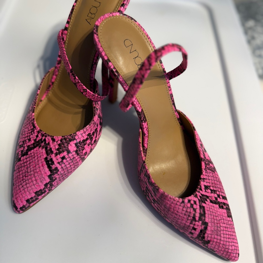 Pink Snake Print Women's Heels
